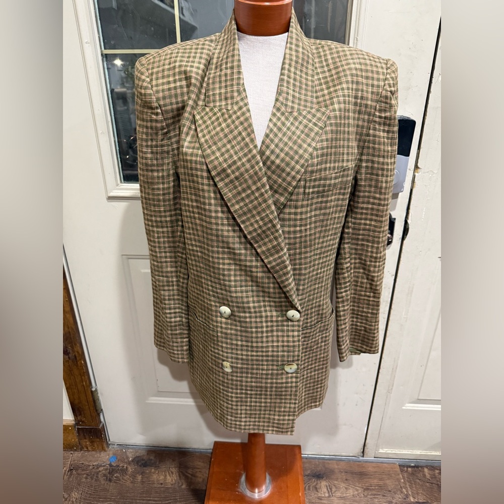 Dana Buchman Brown Plaid Blazer